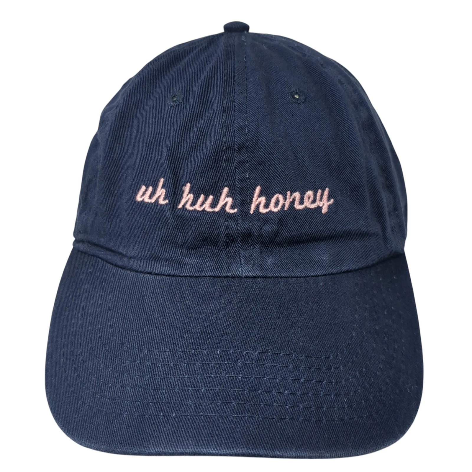 Uh Huh Honey Slideback Hat Blue One Size Solid Embroidered Newhattan