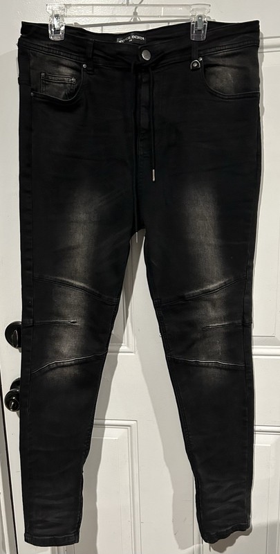 Hyper Denim Men's Black Skinny Jeans Size 34 Slim Fit Mid Rise Drawstring