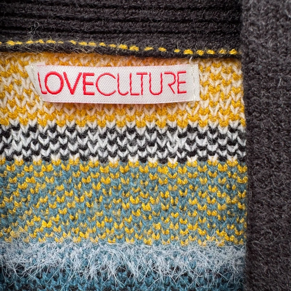 Cárdigan suéter tejido difuso frente abierto a rayas Love Culture acogedor tejido para mujer S/M Foto 2 de 4