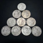 Lot of 10 1921 Morgan Silver Dollar Bullion Circulated 90% Bulk Coins