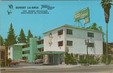 Sunset La Brea Travelodge Hollywood CA 7051 Sunset Blvd Vintage Postcard