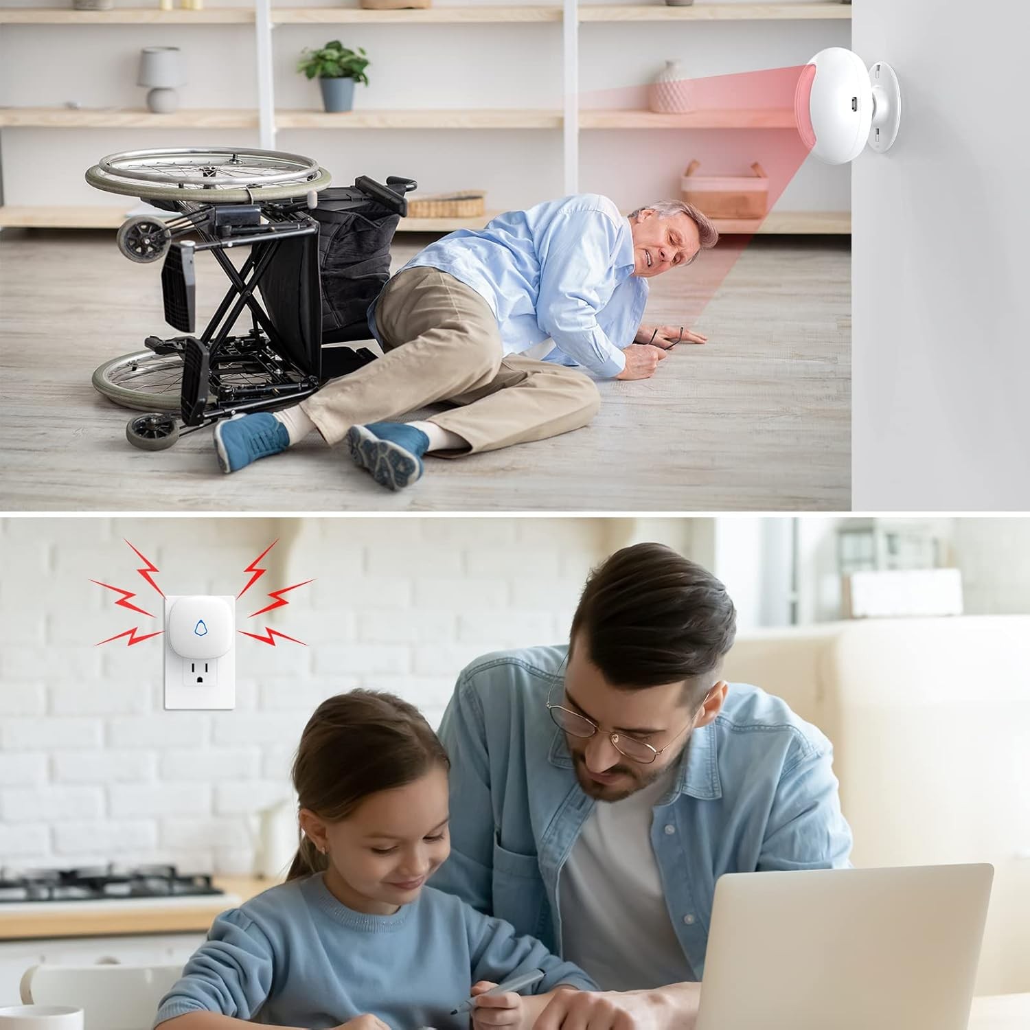 Wireless Motion Sensor Door 1 Receiver +1 Sensors, motion sensor doorbell 