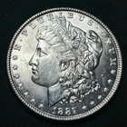 1887 Silver Morgan Dollar Philadelphia Mint AU+/Mint State Condition
