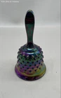 Fenton Hobnail Carnival Glass Bell Iridescent Amethyst Purple Vintage 6.5 Inch