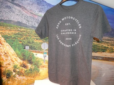 T-Shirt Zero Motorcycles Large Unisex Grey Heather Electric 100% Electric NWT L8