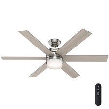Hunter Fan 54 inch Brushed Nickel Indoor Ceiling Fan with Light and Remote
