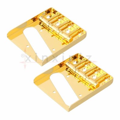 2pcs 3 Saddle Ashtray Bridge For   Telecaster TELE Electric Guitar Gold *rr