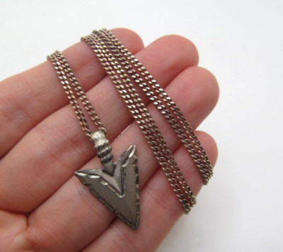 925 Sterling Silber Panzerkette 2,25 mm Gliederkette Pfeilspitze Alpaka Anhänger Halskette 30