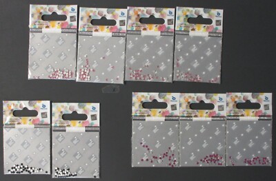 Preciosa Flat Backs Light Rose, Fuschia & Jet Silver Foiled SS7 9 Packs of 40pcs