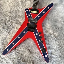 Washburn Dime Reb Flag Dimebag Darrell Electric Guitar Black hardware 6 Strings