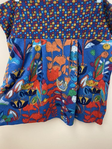 Funky People Plus Size 18 20 Sweater Skirt Blue Floral Pockets Stretch Art - Picture 4 of 6