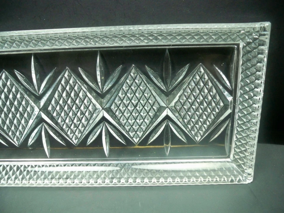 Antique EAPG Rectangle Glass 12" Tray Trinket Dish Unknown Maker - Image 3 of 4