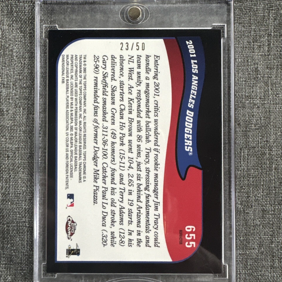 Los Angeles Dodgers 2002 Topps cromo negro refractor/50 foto del equipo 🔥¡RARO! Foto 2 de 4