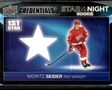 2021-22 UD Credentials 1st Star of the Night Moritz Seider Rookie #1SR-3