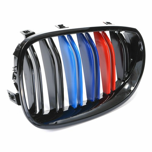 Pair For Bmw E60 E61 5 Series 2003-2010 Gloss Black Front Kidney Grille Grills A - Picture 8 of 11