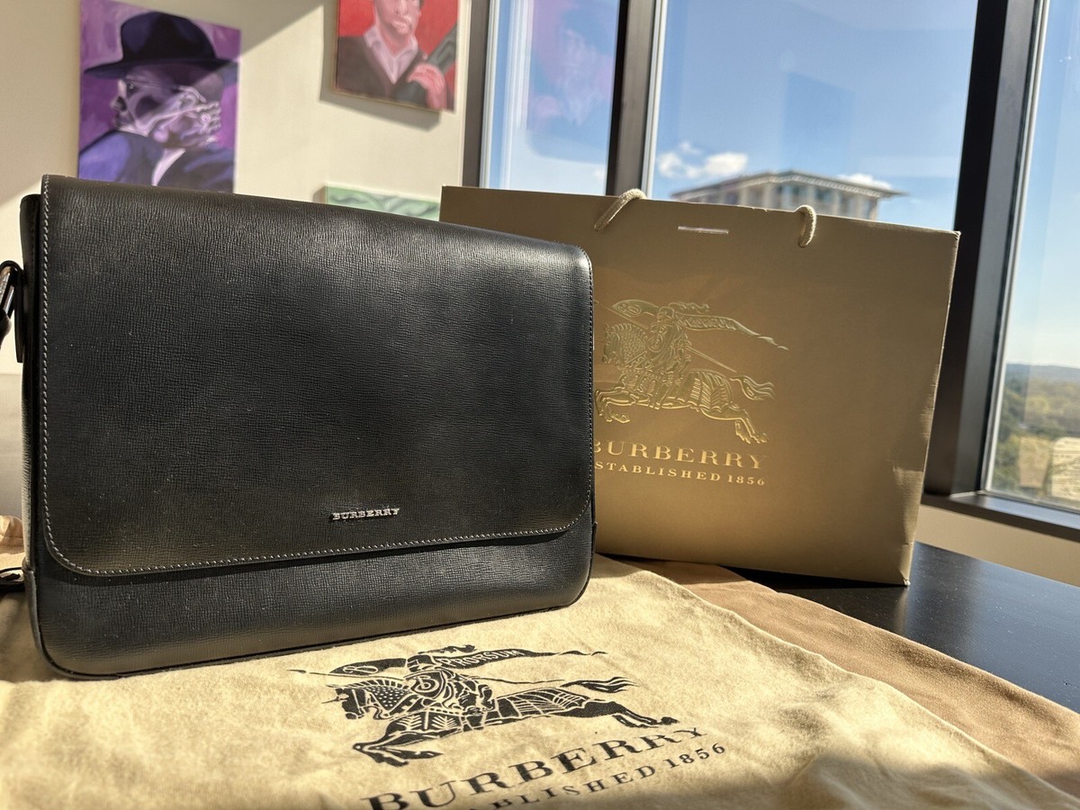 burberry leather messenger bag
