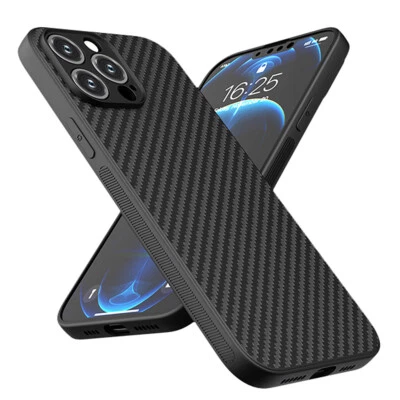 MIXROOM Cover Custodia per iPhone 16 15 14 13 12 11 Pro Max in Fibra di Carbonio Morbido