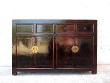 China Sideboard Kommode schwarz Lackfinish Kolonialstil Pinie.Luxury Park