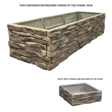 Raised Garden Bed Tan/Brown Ledgestones Natural Look Planter Box (4-Pack)