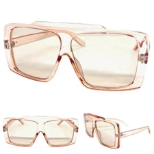 Mens or Women Oversized Classic Vintage Retro Style SUN GLASSES Large Pink Frame