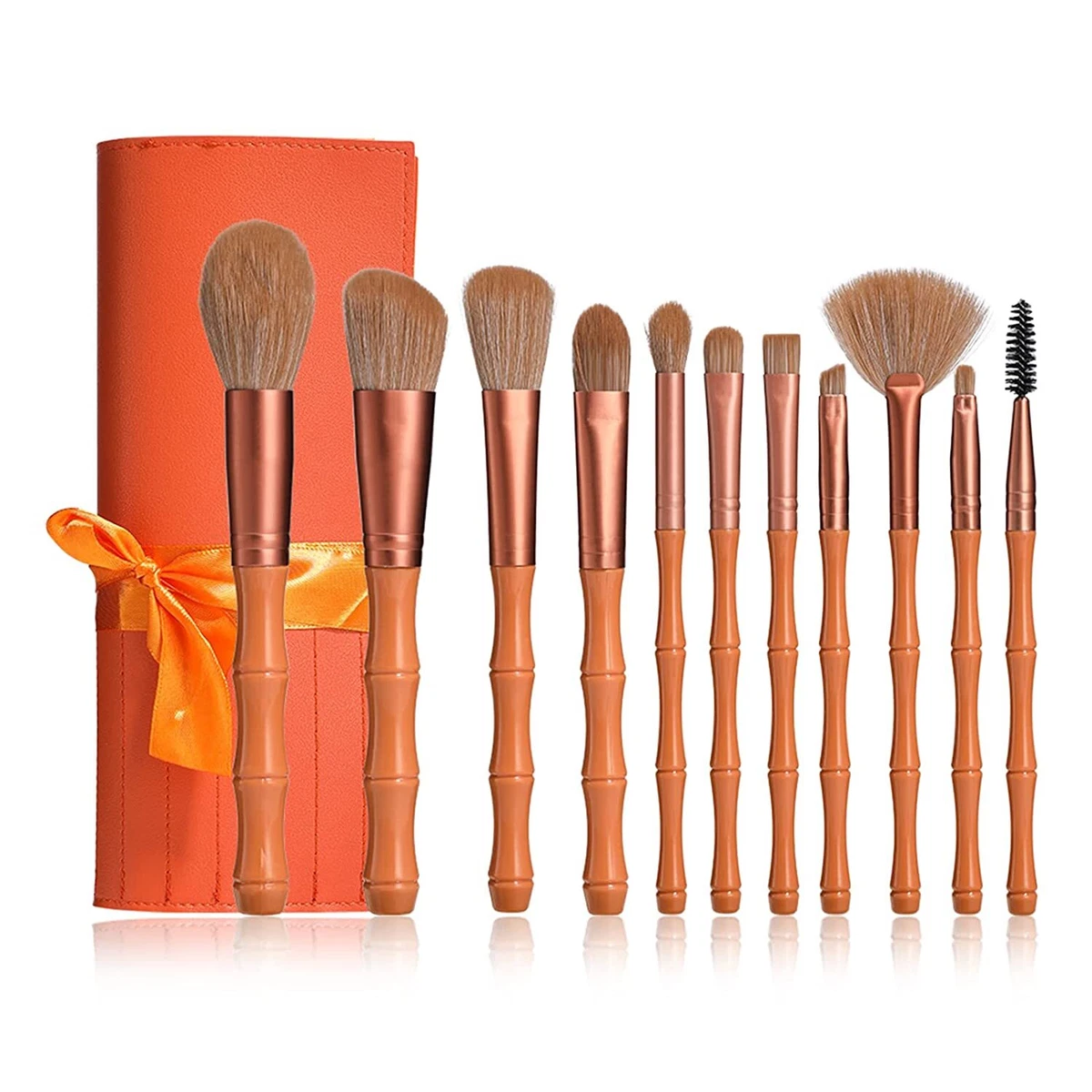 11Pcs Makeup Brush Case Set Foundation Powder Brushes for Eye Shadows