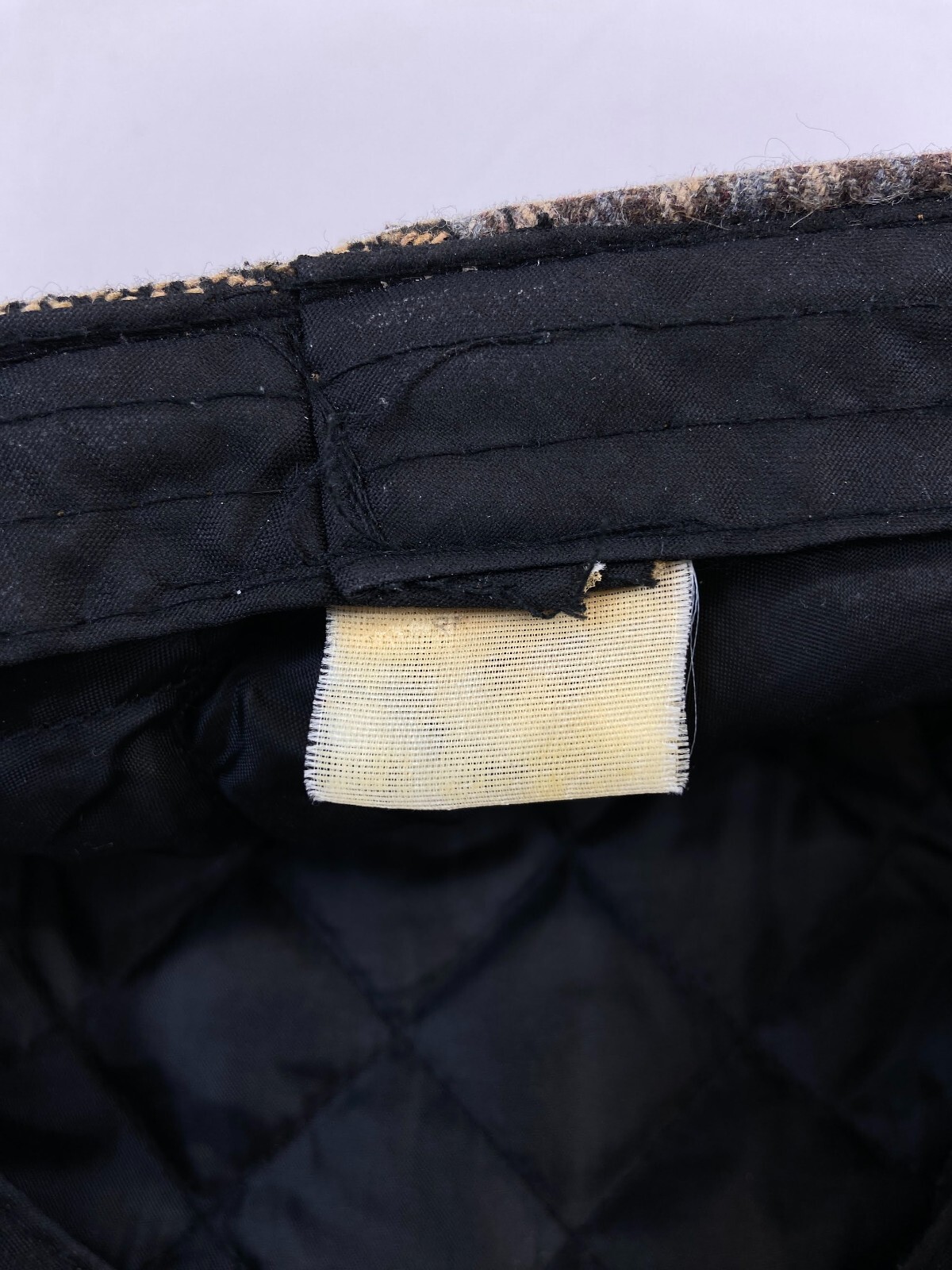 Mens Patchwork Nesboy Cap Fitted Hat Brown Fabric… - image 8