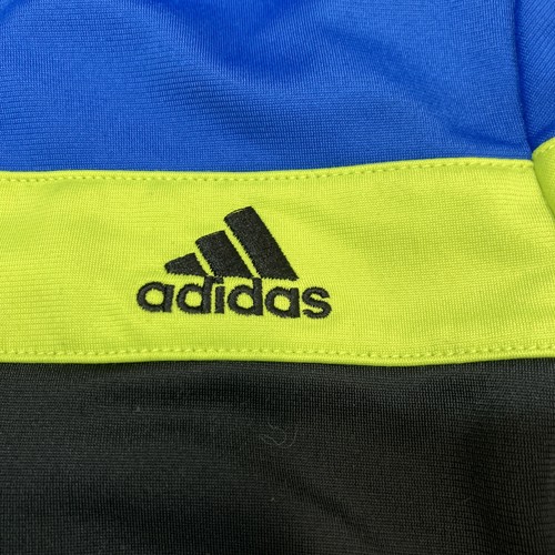 Adidas Full Zip Track Jacket Neon Blue/Black Boys Size 6 LOGO - Picture 3 of 8
