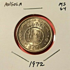 1972 Angola - Portugal 5 Escudos - Gem BU - World Coin