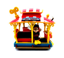 Disney Theme Park Jolly Trolley Toontown Mickey Minnie Mouse Pullback Toy Vtg