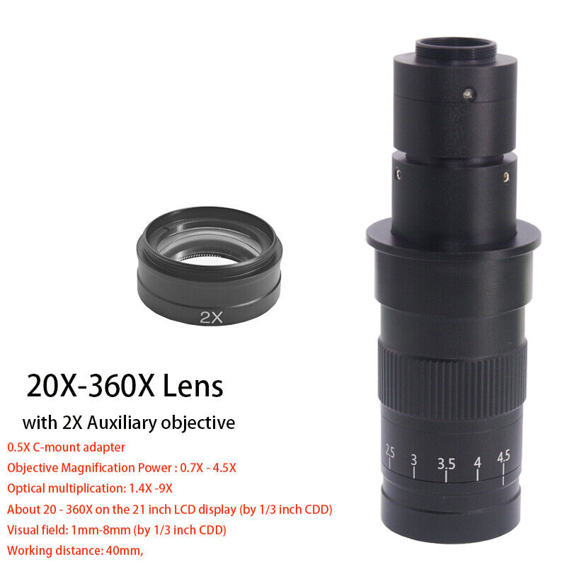 180X-360X Parfocal Zoom Microscope Industry Camera C-Mount 180X-360X Parfocal Zoom Microscope Industry Camera C-Mount