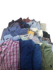 Lot of 25 Men's Branded Button-Up Shirts - Multiple Colors  Patterns