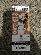 2018 San Francisco Giants vs LA Dodgers 4/7 MLB ticket stub Willie Mays