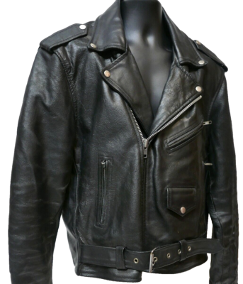 Vintage Men's American Top Genuine Leather Motorcycle Jacket Black