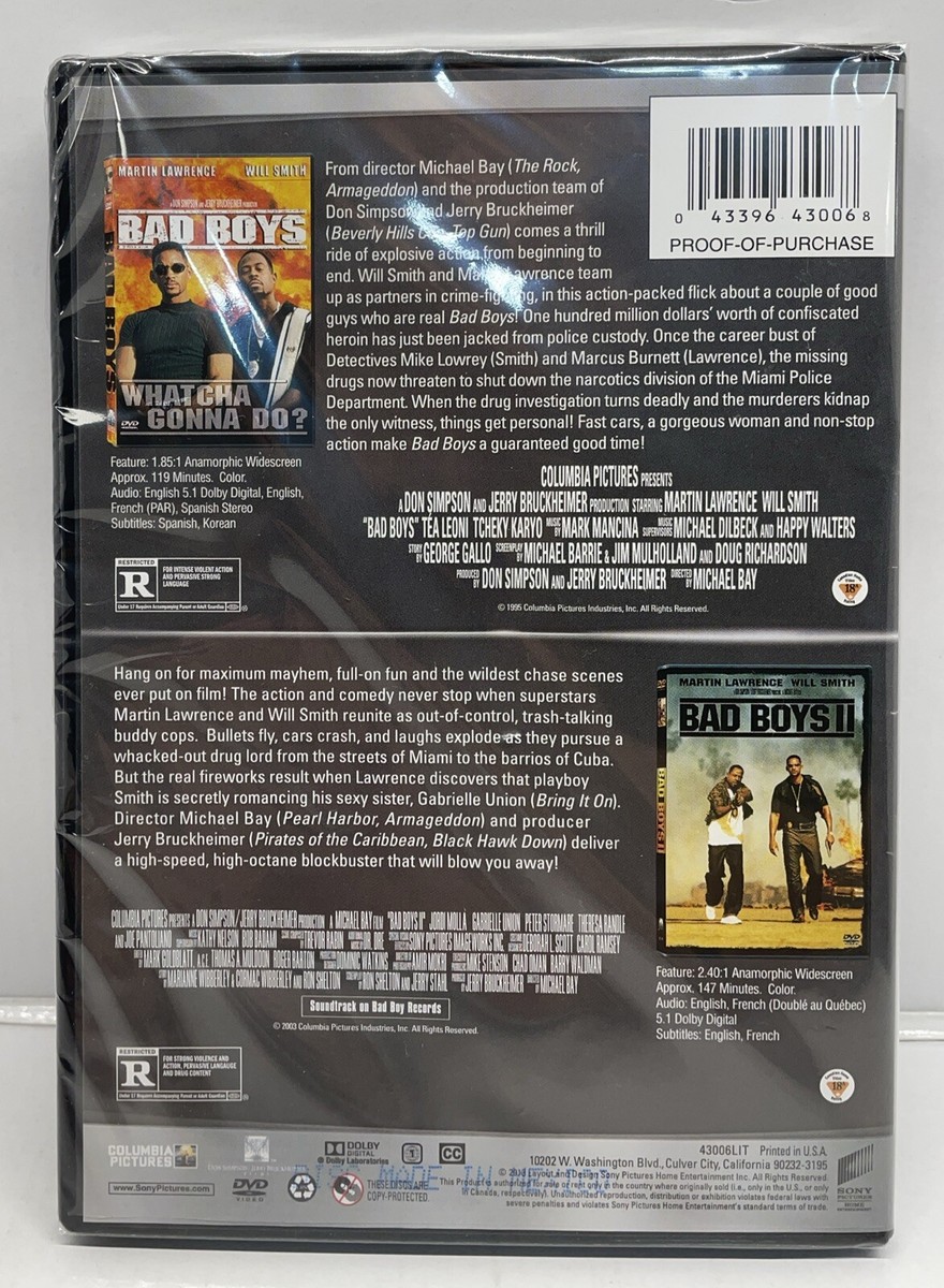 Bad Boys / Bad Boys II (New Sealed DVD See Photos!) Will Smith