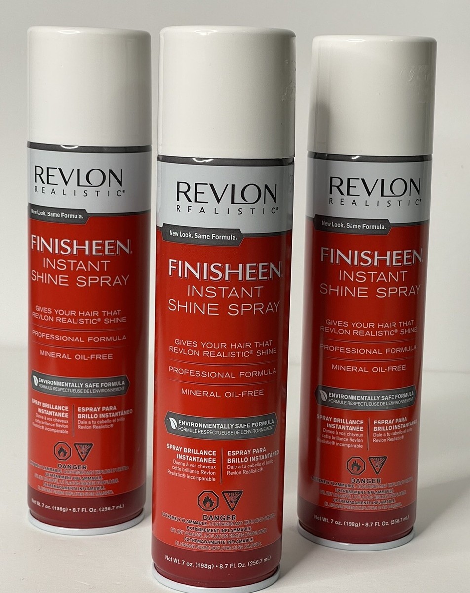 3 REVLON Realistic FINISHEEN Instant Shine Spray Hairspray 7oz