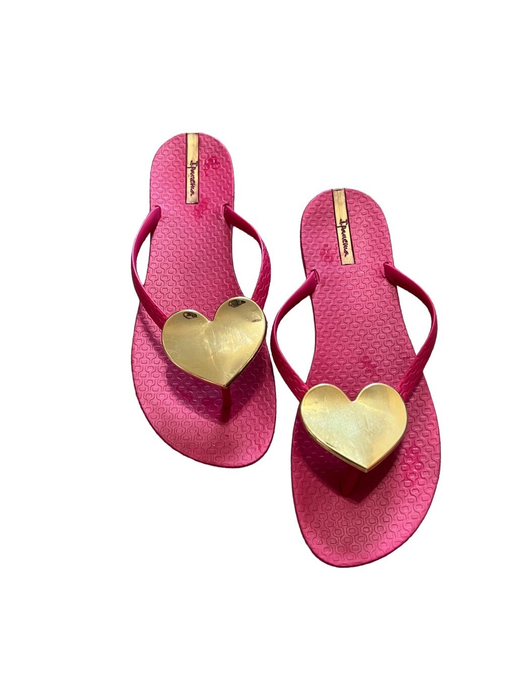 IPANEMA WAVE HEART FLIP FLOP HOT PINK WITH GOLD | eBay