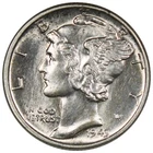 1943 Mercury Dime AU Details Cleaned Better Date 10C Great Detail A960