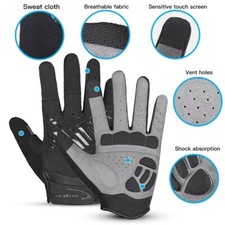 Bike Cycling Gloves Touchscreen Full Finger Shock-Absorbing MTB Bicycle Gloves