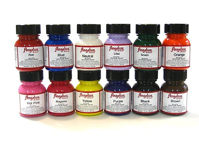 #ad Angelus Vinyl Sneaker Acrylic Paint Kit 12 colors 1.oz each bottle $51.99