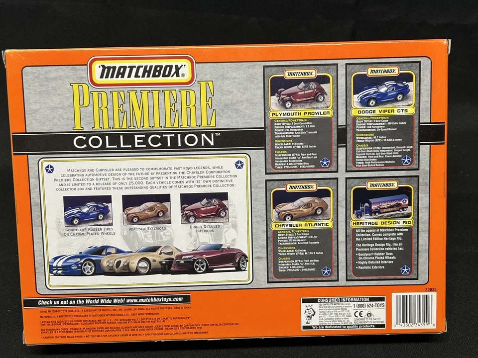 Juego Matchbox Premiere Collection Chrysler Corporation Nuevo En Caja 1997 Foto 2 de 2
