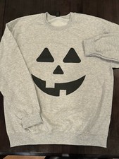 Halloween Sweatshirt, Unisex Size Large, Pumpkin Face, Jack O  lantern