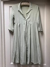 Cacharel Paris Silk Shirt Dress - empire waist, swing style, midi length