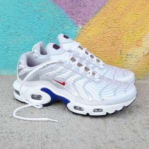 nike air max plus tn gs white red