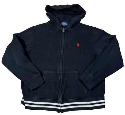 Ralph Lauren Boys Youth Large (14-16) Full Zip Long Sleeve Black