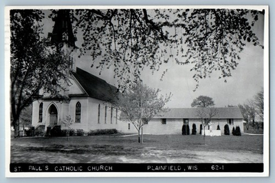 #ad #ad 1964 St. Paul#x27;s Catholic Church Plainfield Wisconsin WI RPPC Photo Postcard $29.95