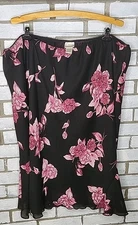 Fashion Bug Vintage Women's Pull-On Floral Skirt Plus Size 30/32W Multicolor 