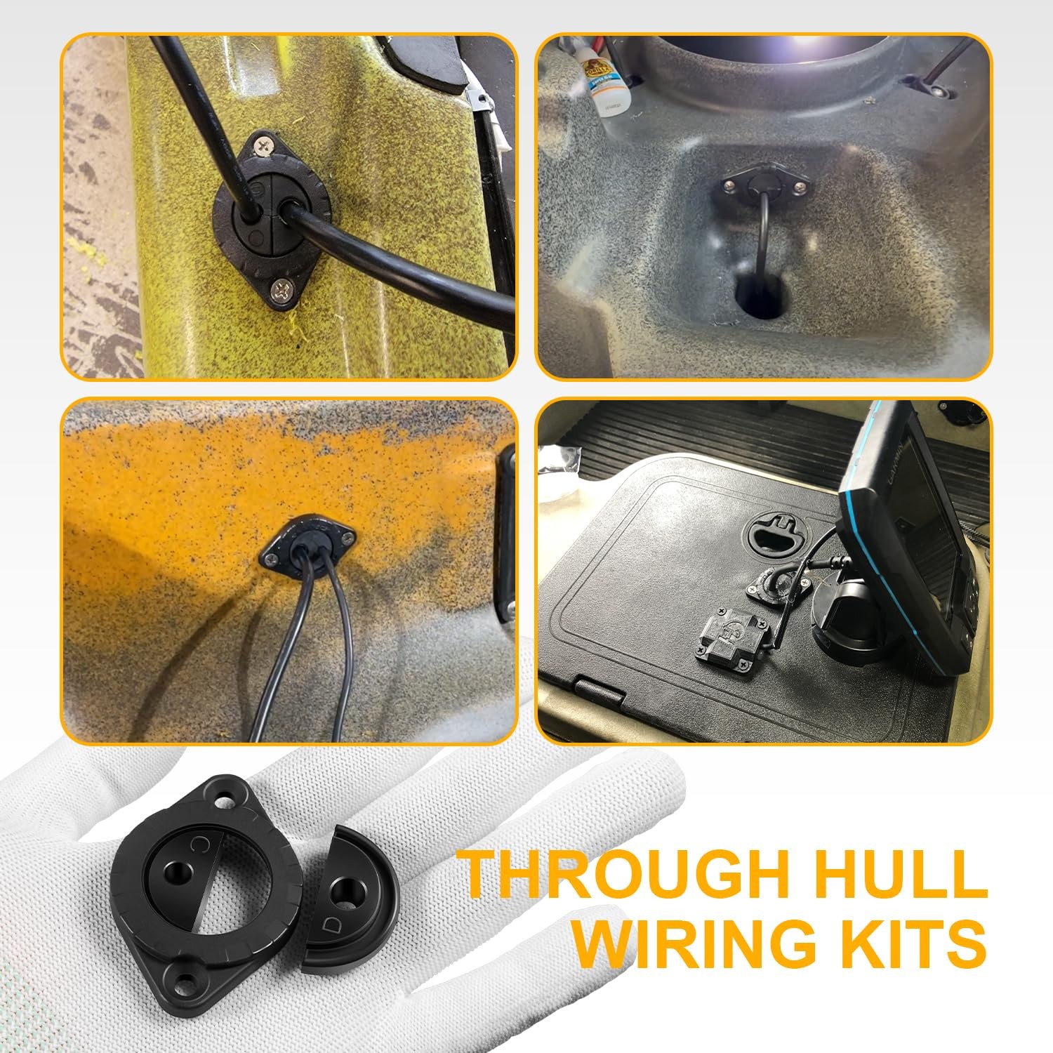 GridLoc Through Hull Wiring Kit for Device Battery Connections / Kayak Fishing
