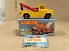 MATCHBOX SUPERFAST - MB 61  - WRECK TRUCK - NEAR MINT IN DAMAGED ORIGINAL BOX 