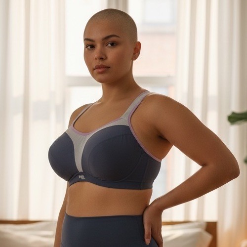 Panache 5021 Power Wired High Impact Convertible Sports Bra 36G Gray & Lavender