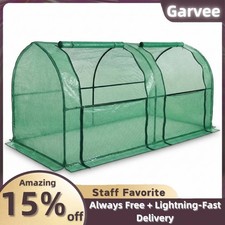 Heavy Duty Galvanized Steel Walk-in Greenhouse with Mesh Door & Watering Kits